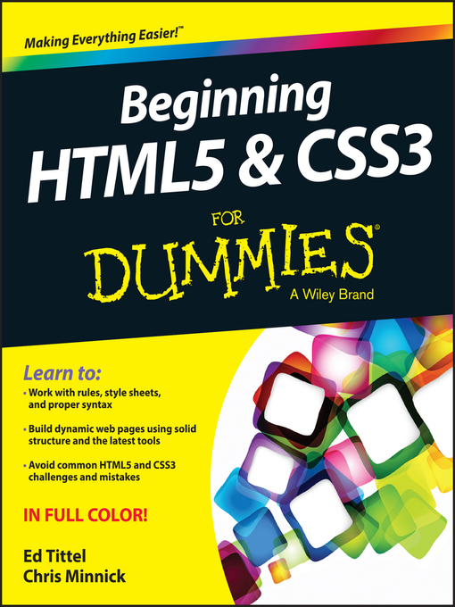 Title details for Beginning HTML5 and CSS3 For Dummies by Ed Tittel - Available